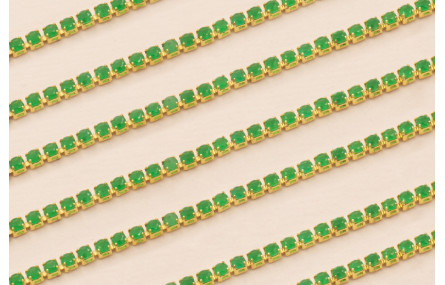 Cadena Strass Critstal 2mm Verde Peridot