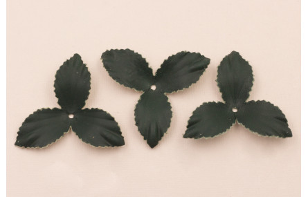 Flor pétalos relieve 45mm diam. Verde Botella