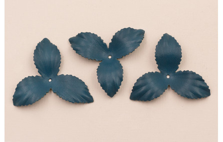 Flor pétalos relieve 45mm diam. Azul turquesa