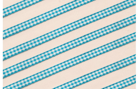 Lazo de Mini Vichy 5mm cuadros Azules