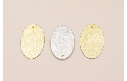 Ovalo Plata y Oro 27*12mm