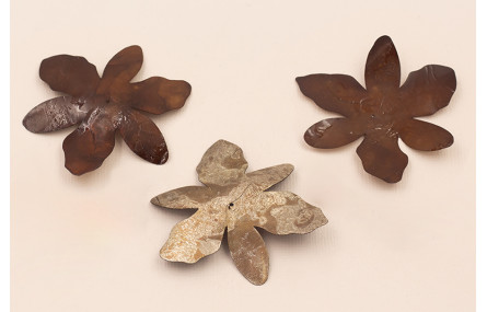 Flor 6 pétalos 55mm diámetro Marrón y Metal