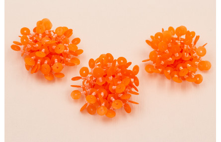 Semi Bola de 45mm de Lentejuelas Naranja