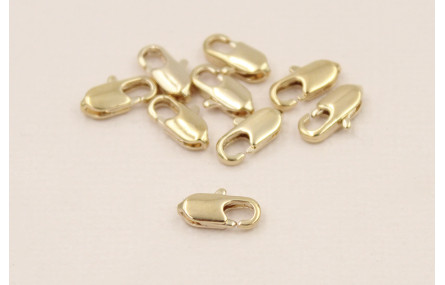 Mosquetón 8*3,2mm longitud Baño Oro 18K y 3 micras