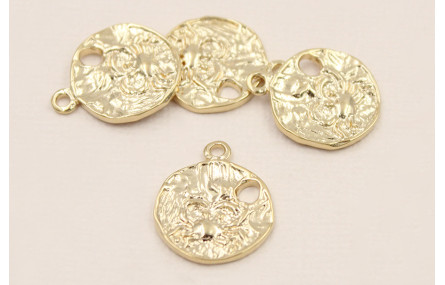 Medalla cangrejo 16*1,5mm  Baño Oro 18K y 3 micras