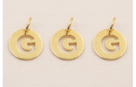Colgante letra G 10mm Baño Oro 18K, 3Micras