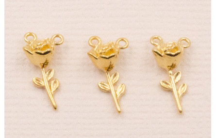 Colgante Flor 12*2mm Baño ORO 3M 24K