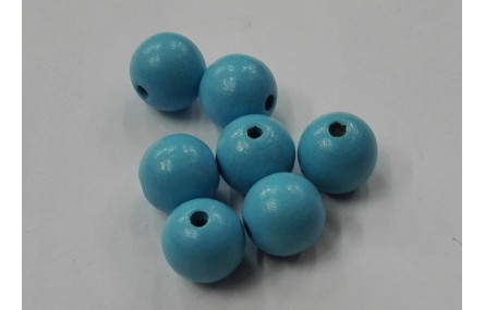 Bola Madera 12mm color Azul Claro