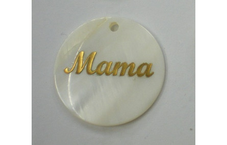 Chapa Nacar 25mm con Mama dorada