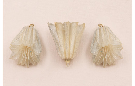 Flor Natural Campanilla con Resina 30*20 Gris 