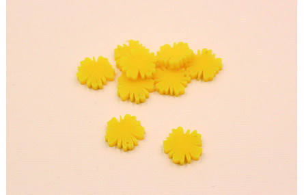 Flor Metacrilato 13mm diámetro Amarillo