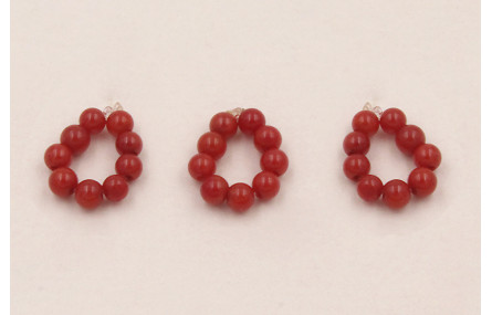 aro de 9 Piedras Coral de 2mm