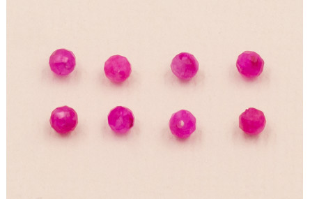 Bola Facetada Piedra Cuarzo 2*2mm color Fuxia