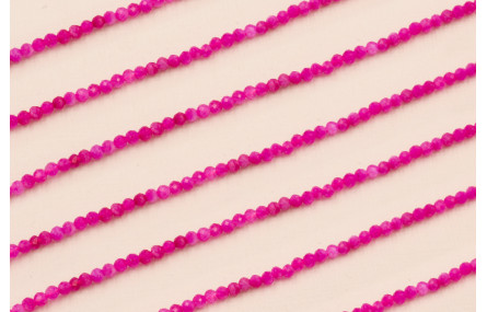 Bola Facetada Piedra Cuarzo 2*2mm color Fuxia