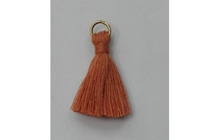 Pompon 25mm con anilla dorada Tostado