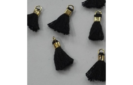 Micro pompon 10mm long. Color Negro
