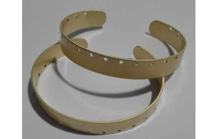 Pulsera 10mm ancho Oro Mate agujeros