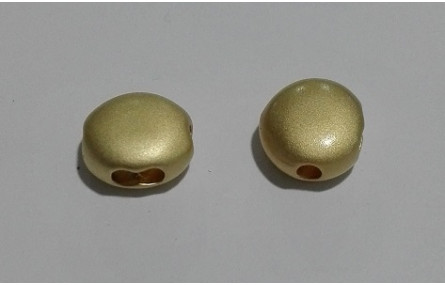 Disco doble pasante 8mm diametro Oro Mate