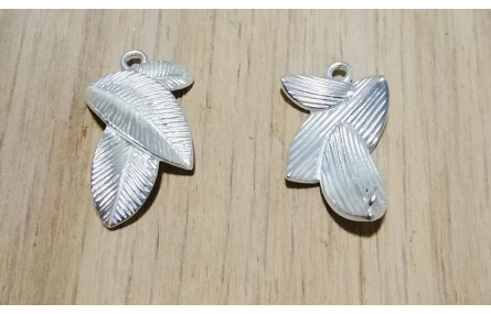 Trio de hojas 10.5*18 Plata Mate