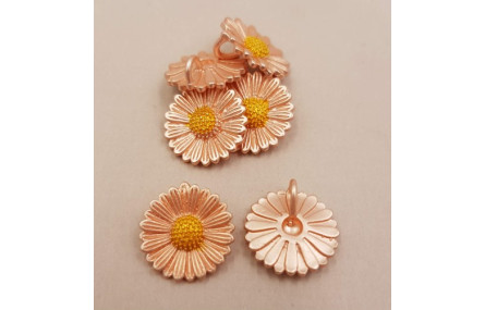 Cuenta Margarita Cobre mate + Oro 12mm