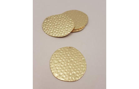 Disco Martilleado 35*30mm Oro Mate