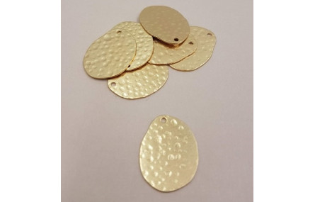 Colgante Lámina Ovalada Martilleada 21*17mm Oro M.
