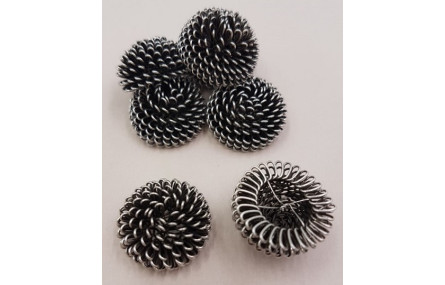 Bola rizada 20mm Plata Vieja