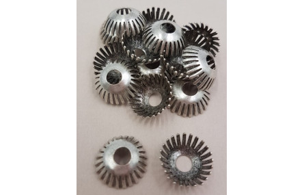 Casquilla pestañas 12*4mm Plata Vieja