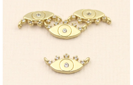 Pieza Ojo Turco Lágrimas de brillos 13*7mm Oro