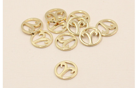 Disco 10mm signo Zodiaco Aries Oro
