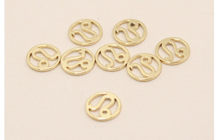 Disco 10mm signo Zodiaco Leo Oro