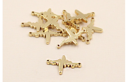 Pieza Ac.Inox Latido Corazón 14*9mm Oro