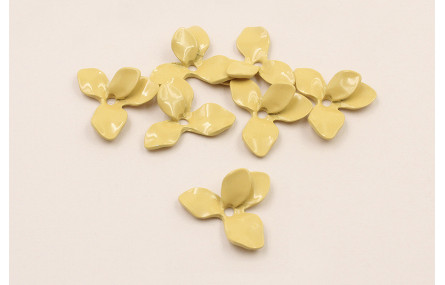 Cuenta Flor 26,5mm diámetro Mostaza Mate