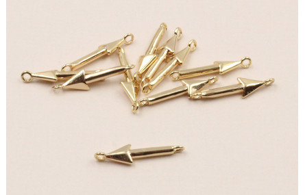 Entrepieza Flecha Oro 14*3mm