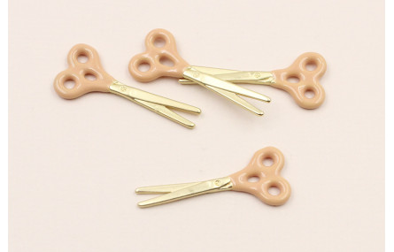 Cuenta Tijeras 25*10 esmaltadas Rosa Palo