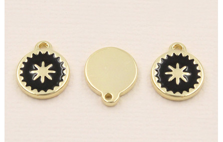 Colgante Stainless Steel 10mm estrella Negro