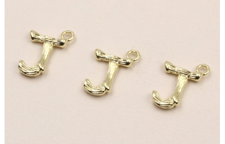 Colgante Letra J latón Dorado 15*10mm