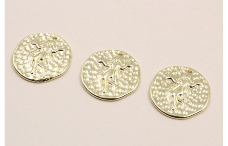 Medalla 16mm latón Dorado Horóscopo VIRGO