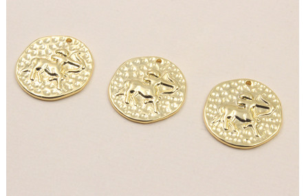 Medalla 16mm latón Dorado Horóscopo SAGITARIO