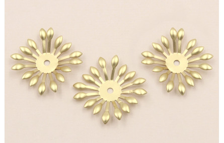 Cuenta Flor 16 Pétalos agujero Dorado Mate 22*22mm