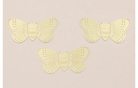 Cuenta Mariposa plana 60-33mm perforada Dorada