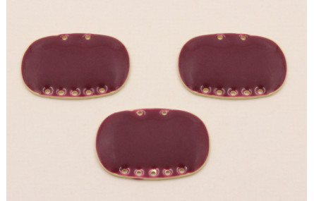 Cuenta Ovalada 25*18mm 5 + 2 agujeros Burdeos