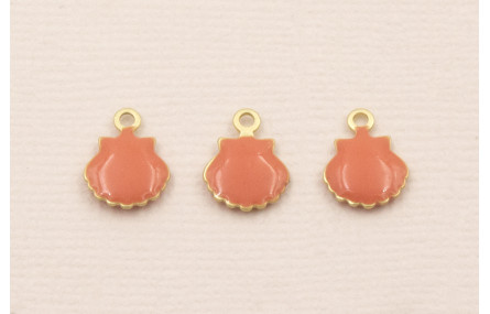 Colgante concha 10*8 Dodado Mate esmaltada Rosa