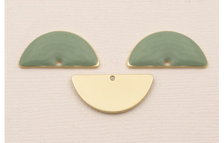 Cuenta Semicirculo Esmaltado 26*12mm Turquesa