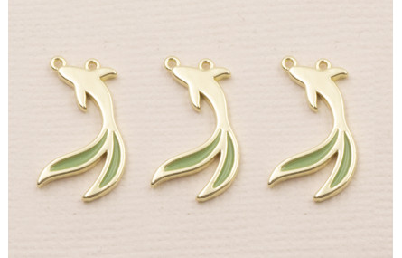 Stainless Steel. Pez Dos colas Dorado y verde