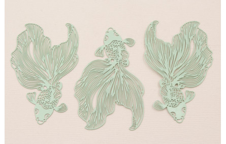 Colgante Pez Tropical Plano 60*35mm turquesa