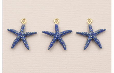 Colgante Estrella Mar 12mm diámetro Esmalte Azul