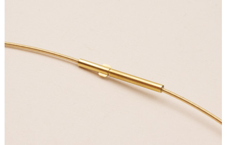 Collar acero espiral 1,4mm*42cms Oro