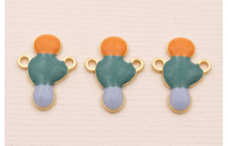 Colgante 15*10 Caldera, esmeralda y Azul  Oro Mate