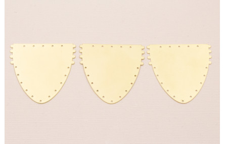 Colgante semiovalo dentado 38*37mm dorado Mate